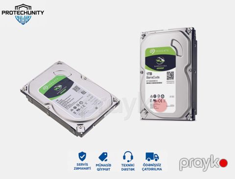 HDD Seagate BarraCuda 1TB 7.2K RPM Sata 3.5" (ST1000DM010) — Bakı