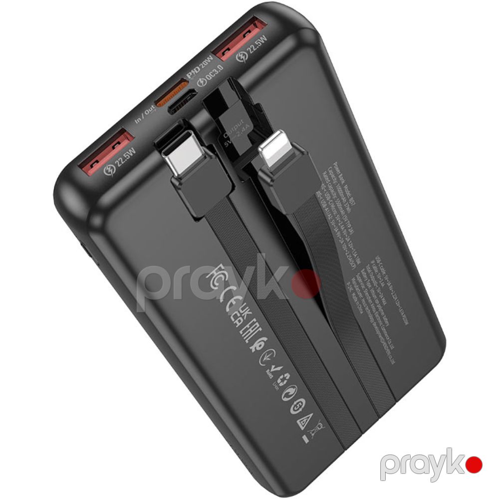 Power Bank Borofone BJ57 10000 mAh XYZ2.5W+PD20W+QI/RDXYDDY 11846 HS — Powerbank-lər, Bakı (3)