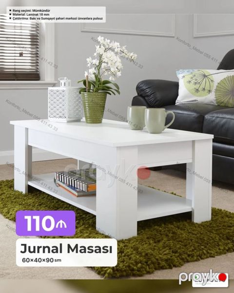 Jurnal masası - Ölçülər: 60 40 90 sm - Material: 18 mm laminat — Bakı