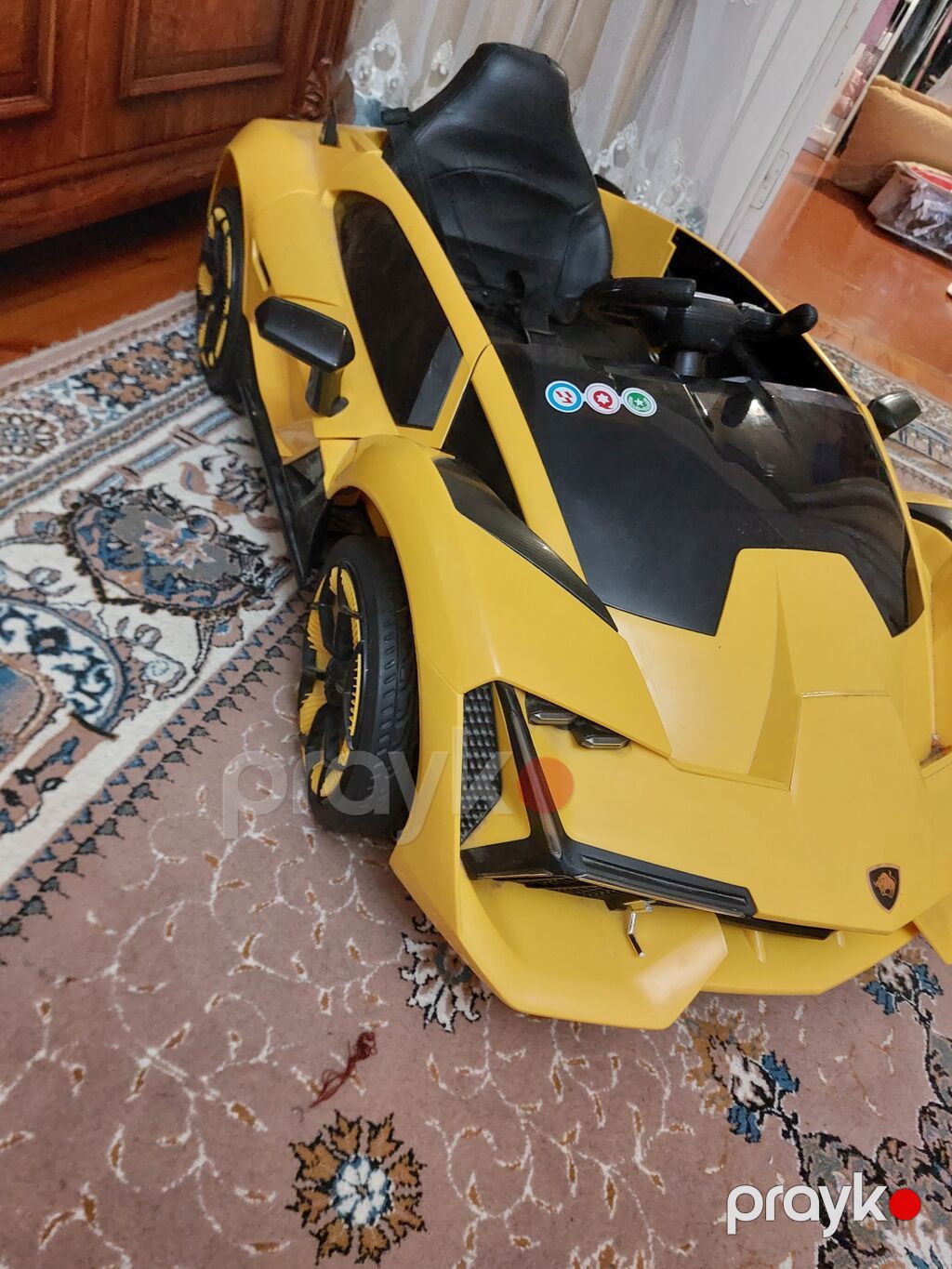Uşaq üçün elektrikli Lamborghini tipli maşın - Rəng: sarı-qara, sport — Uşaq avtomobilləri, Bakı (3)