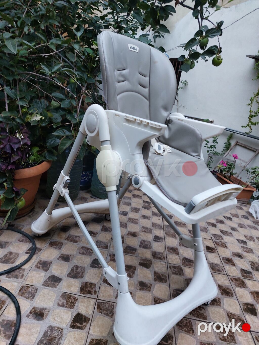 Kidilo uşaq yemək stulu - Rəng: boz/ağ - Material: yumşaq, silinə — Qidalandırma stulları, Bakı (3)
