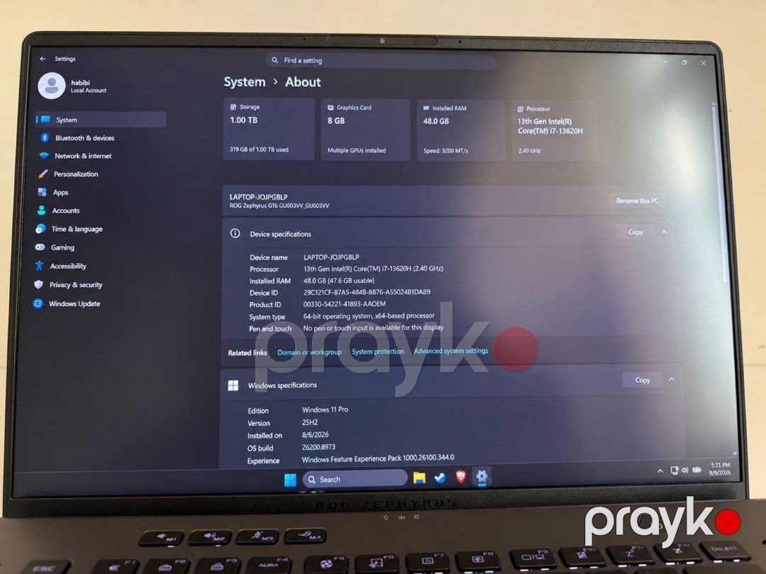 Asus Rog Zephyrus G16 noutbuku — Noutbuklar, Bakı (9)