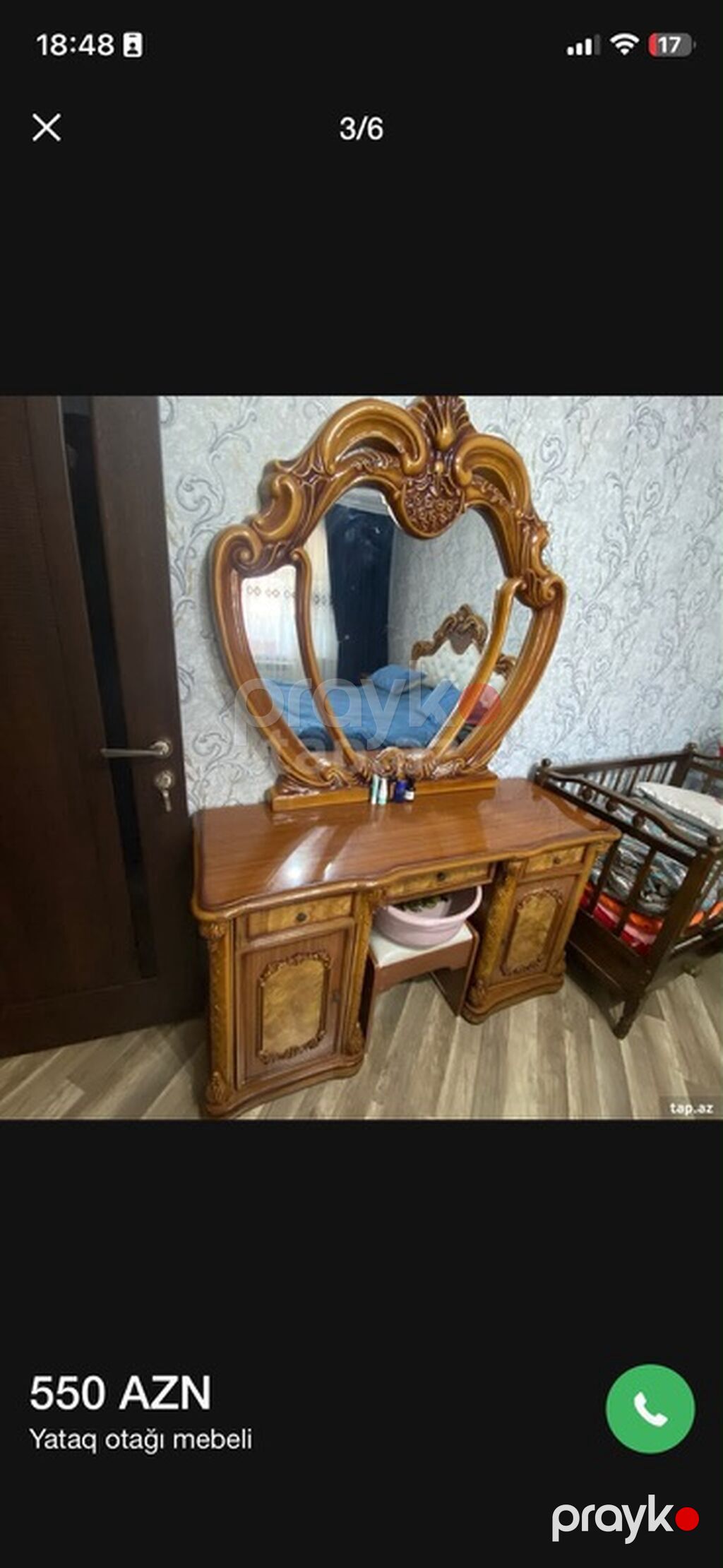 Yataq otağı mebeli dəsti - Klassik üslubda taxta işləməli dəst - Dəst — Yataq otağı mobilya dəstləri, Pirəkəşkül (6)