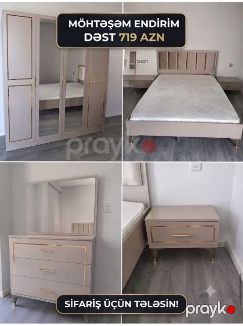 Yataq otağı mebel dəsti Dəst tərkibi: - 4 qapılı dolab – ortada — Bakı