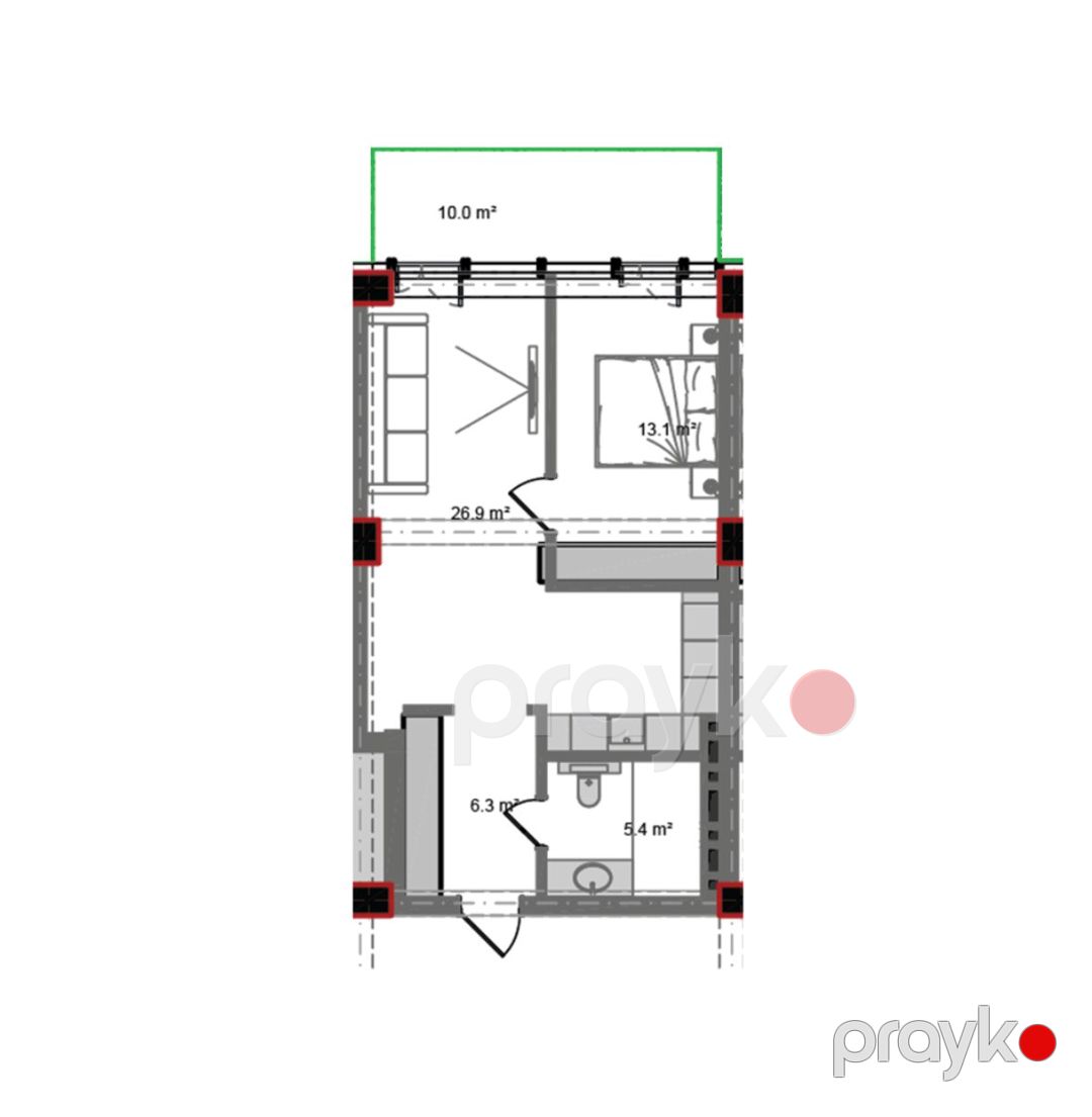 Satılır 2 otaqlı yeni tikili 71.3 m² — Mənzil, Bakı (7)