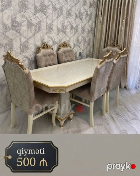 Qonaq otağı üçün, Yeni, Açılmayan, Oval masa, 6 stul — Bakı
