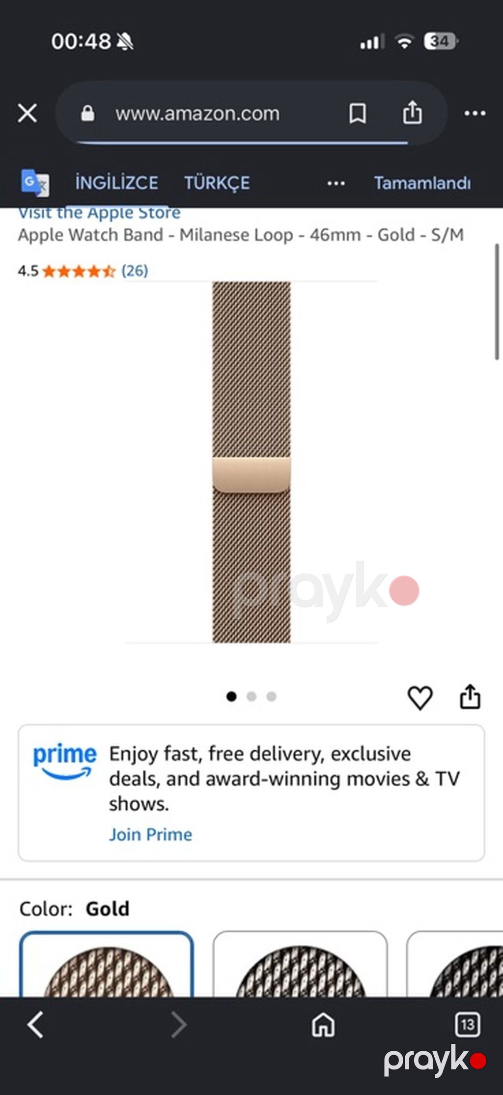 Apple Watch series 4 + Milanese Loop qayış (qızılı rəng).Elı qayışın — Ağıllı saatlar, Gəncə (4)