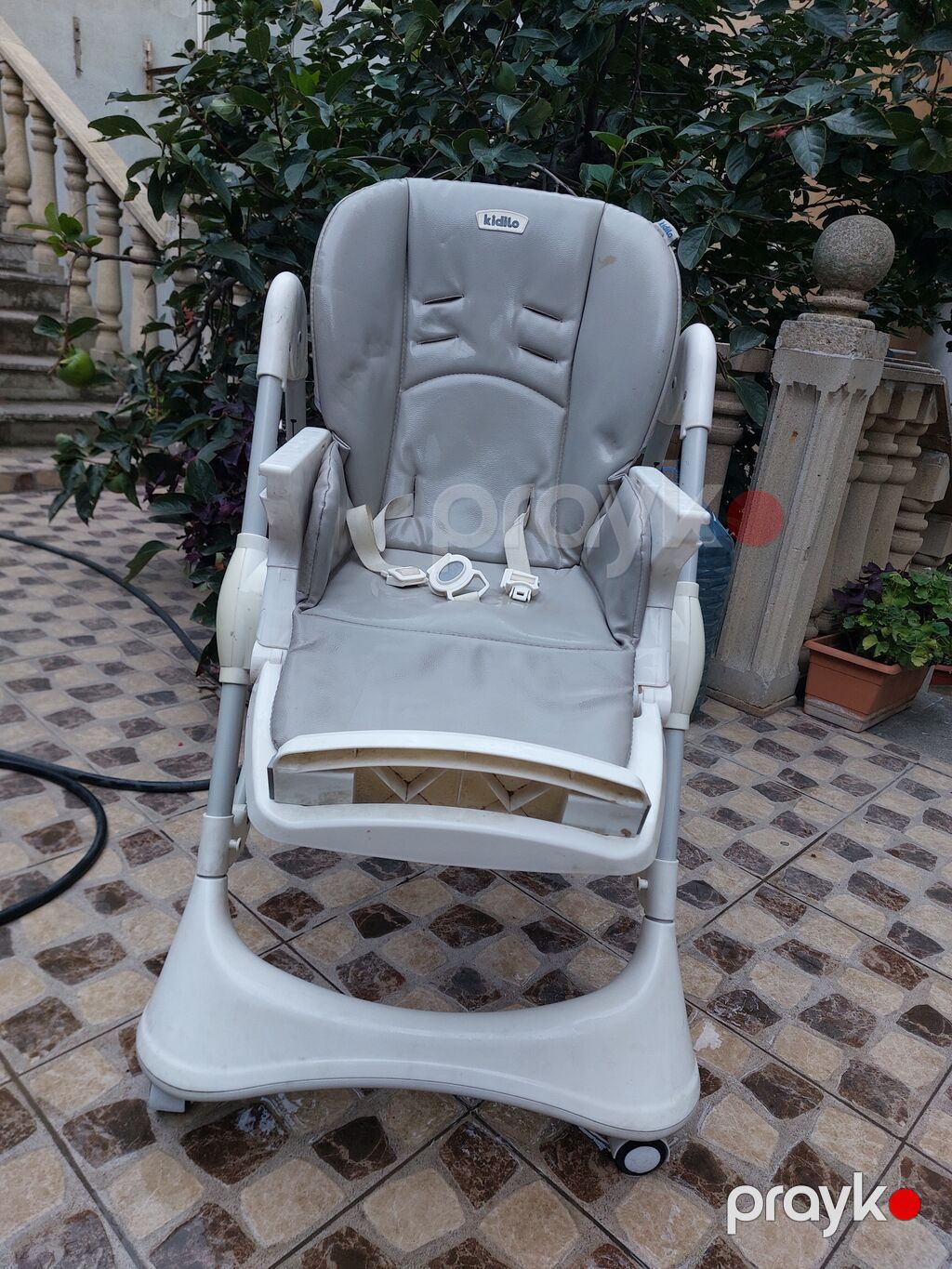 Kidilo uşaq yemək stulu - Rəng: boz/ağ - Material: yumşaq, silinə — Qidalandırma stulları, Bakı (5)
