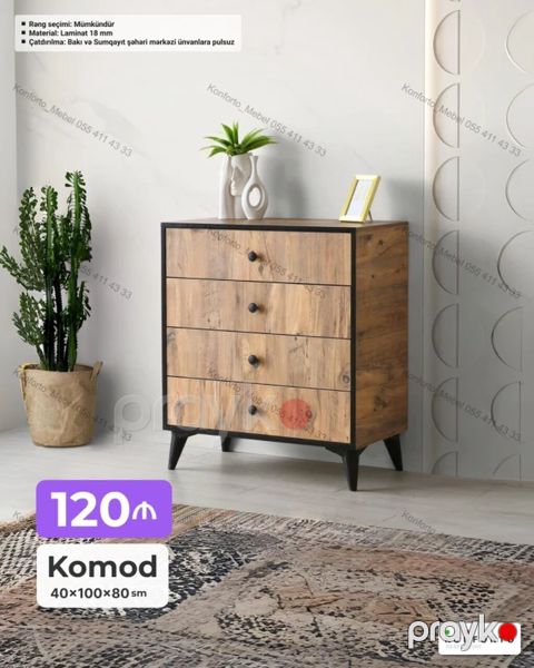 Komod – 40×100×80 sm - Material: 18 mm laminat - Rəng seçimi — Bakı