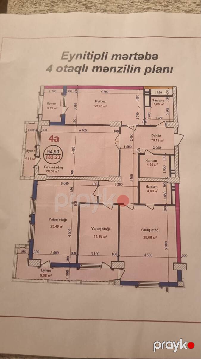 Satılır 4 otaqlı yeni tikili 185 m² — Mənzil, Bakı (12)