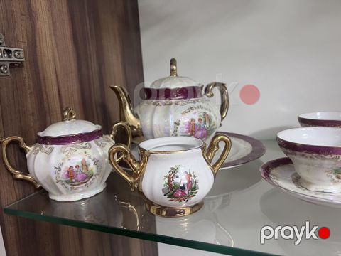 Çay dəsti, rəng - Bənövşəyi, Farfor, 6 nəfərlik, Yaponiya — Bakı