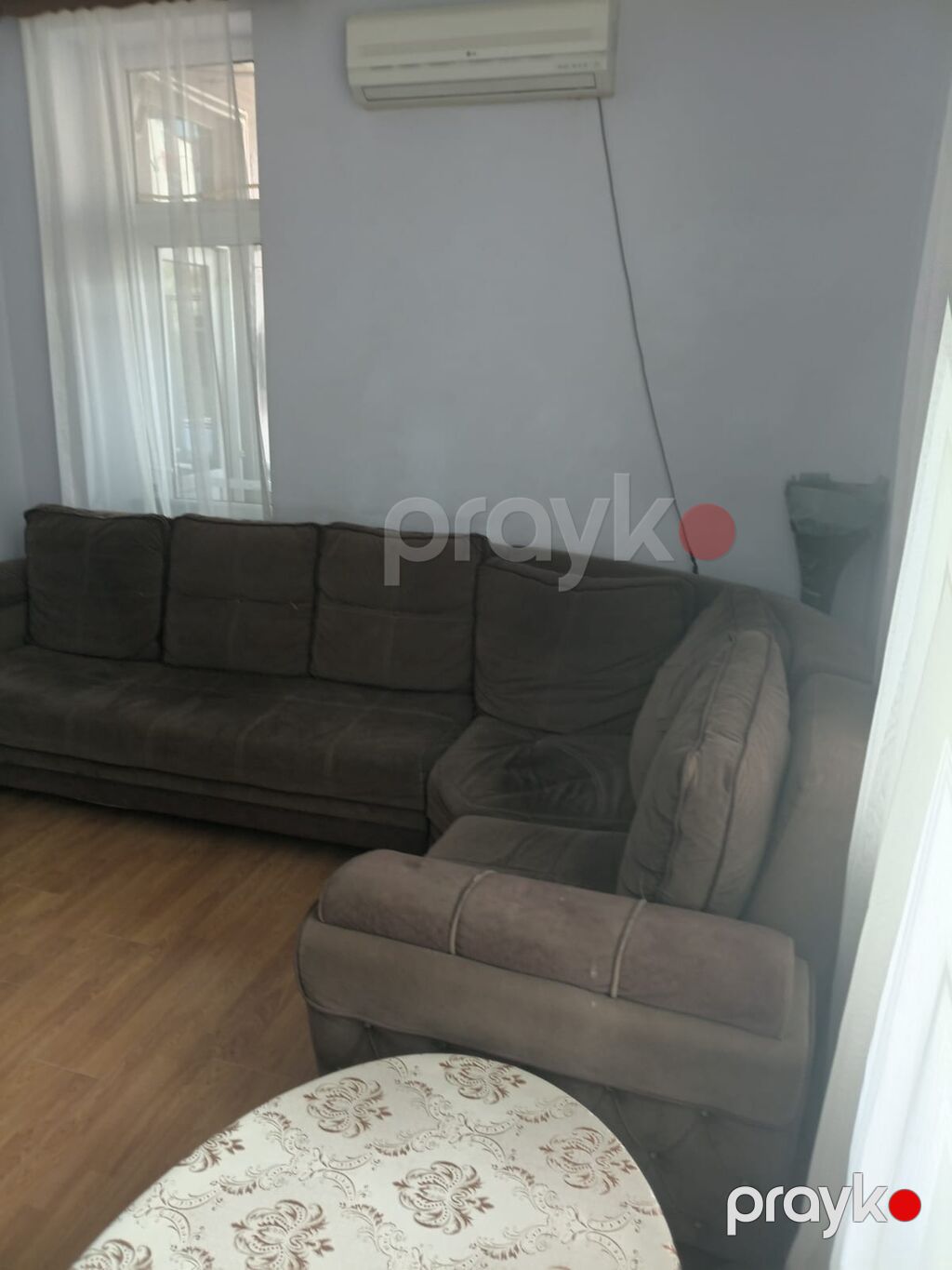 L‑şəkilli yumşaq künc divan dəsti - Rəng: tünd qəhvəyi/boz tonlarında — Yumşaq mobilya dəstləri, Mehdiabad (2)