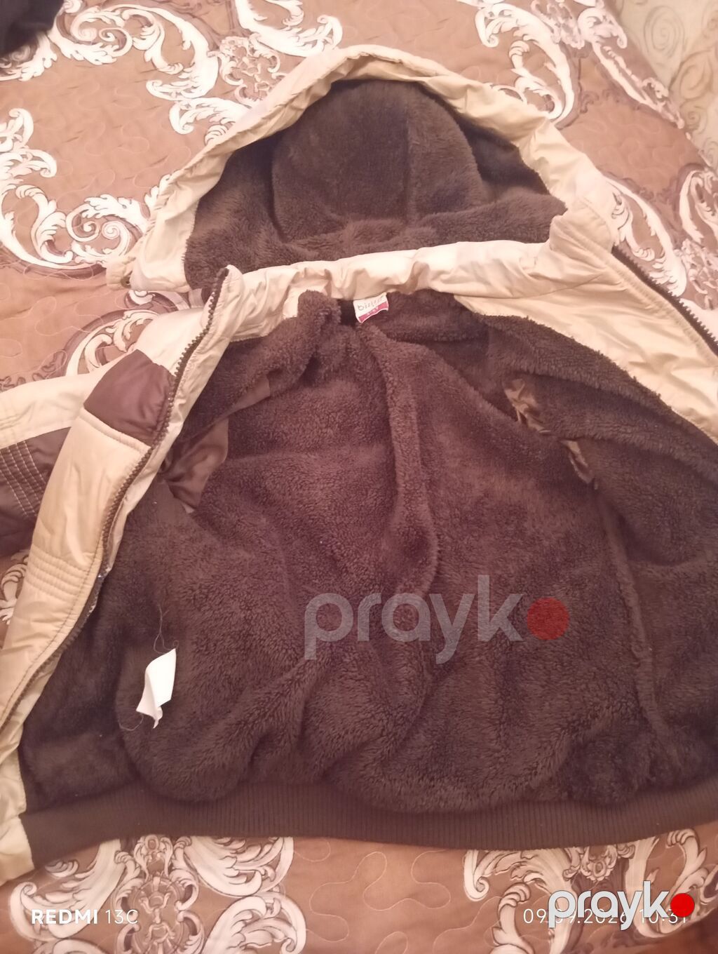 Uşaq üçün qış gödəkçəsi - Rəng: bej və tünd qəhvəyi kombinasiya — Uşaq geyimi, Bakı (4)