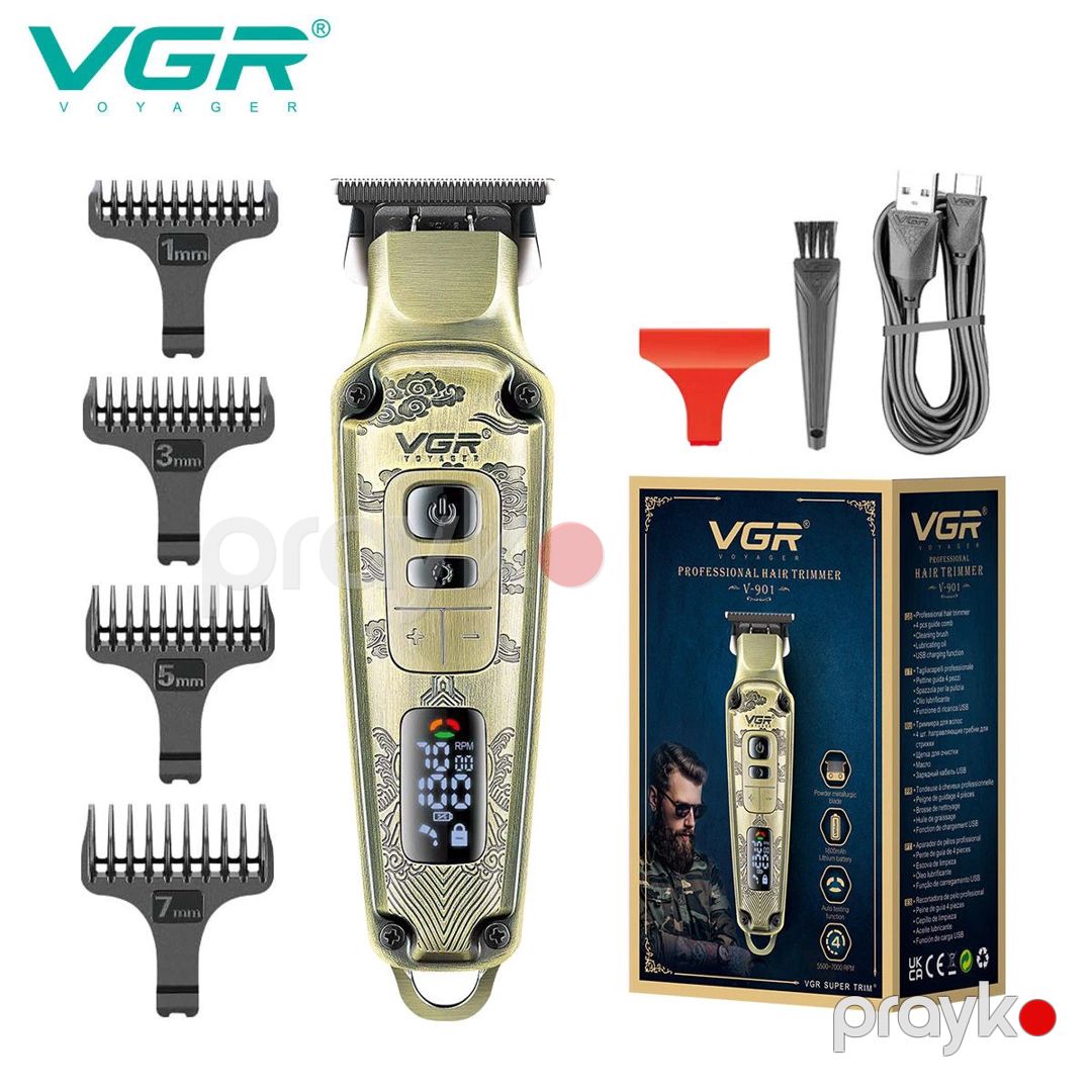 Trimmer VGR 901 1600MAH 240 Dəqiqə 7000RPM Cord/Cordless Black Ceramic Blades Led Displey — Gözəllik və səhiyyə, Bakı (10)