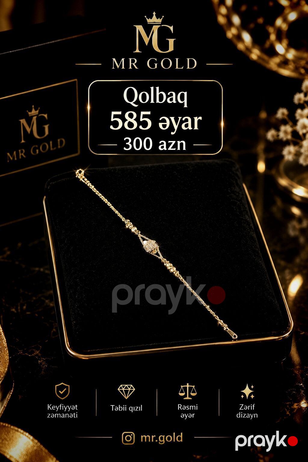 Sırğa, Sarı qızıl, 585 Əyar — Sırğa, Bakı (2)