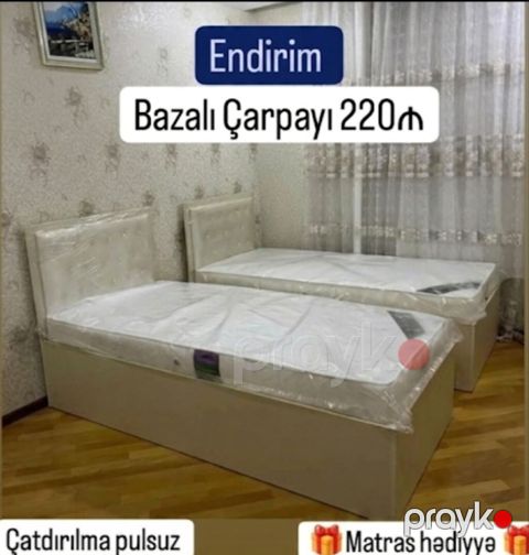 Yeni, Təknəfərlik çarpayı, Bazalı, Matras ilə, Siyirməsiz, Azərbaycan — Bakı