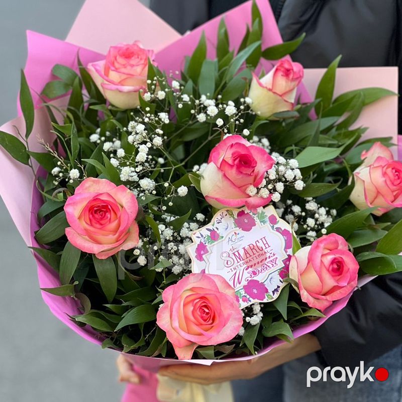 Qızılgül və Gipsofila - code:5081 — Bitkilər, Bakı (3)