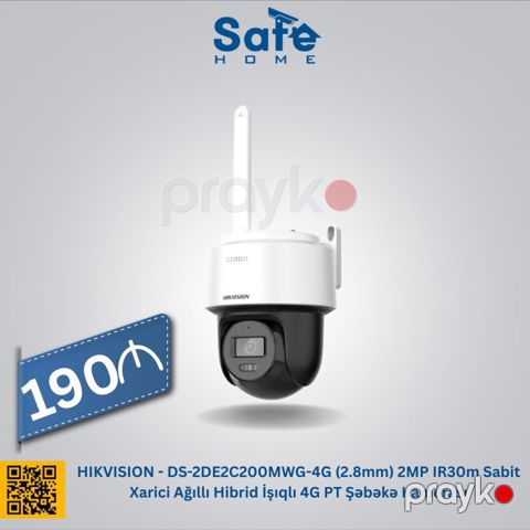 Hikvision DS-2DE2C200MWG-4G (2.8mm) 2MP IR30m xarici ağıllı hibrid işıqlı 4G PT kamera — Bakı