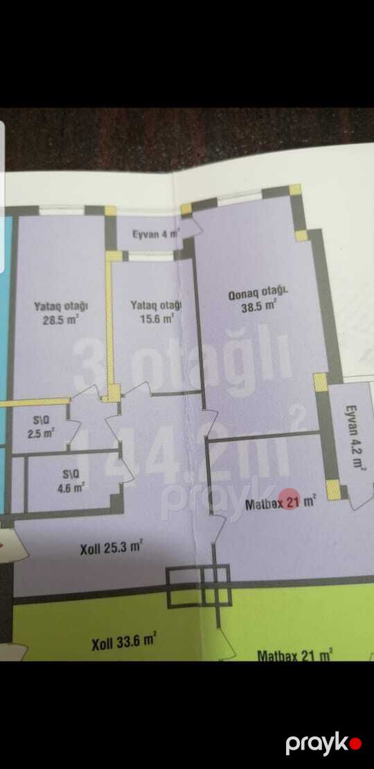 Satılır 3 otaqlı yeni tikili 144 m² — Mənzil, Bakı (5)