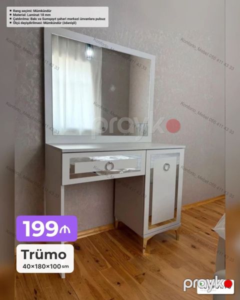 Trümo – 40×180×100 sm - Material: Laminat 18 mm - Rəng seçimi — Bakı