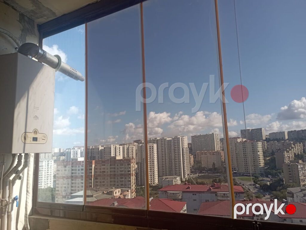 5 hissəli qəhvəyi cam balkon satılır Ölçü: 1.75 m hündürlük 2.70 — Pəncərələr, qapılar, balkonlar, Bakı (3)