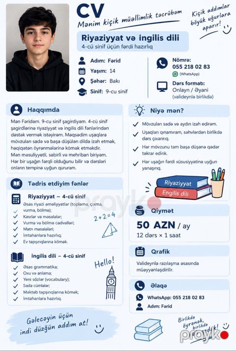 Repetitor, Riyaziyyat, Rus dili, İmtahanlara hazırlıq — Bakı