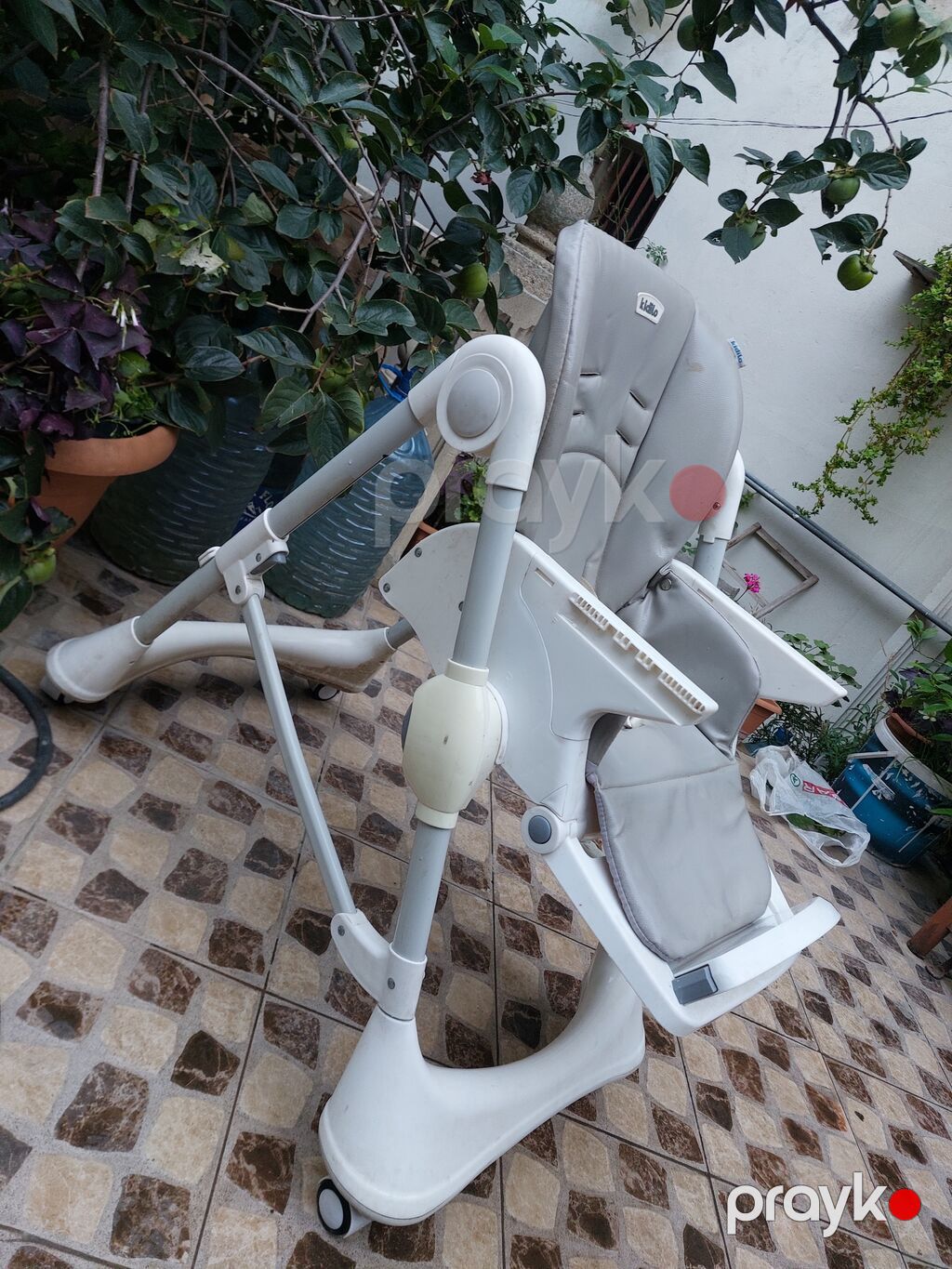 Kidilo uşaq yemək stulu - Rəng: boz/ağ - Material: yumşaq, silinə — Qidalandırma stulları, Bakı (7)