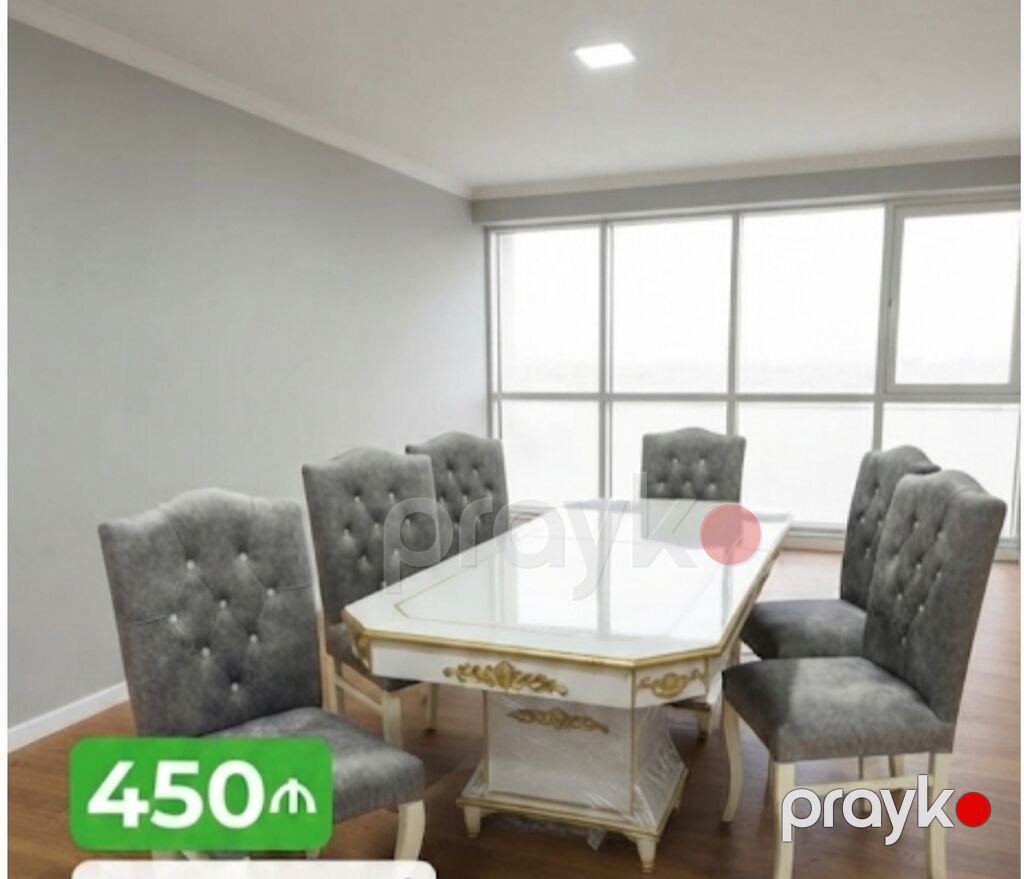 Qonaq otağı üçün, Yeni, Açılmayan, Dördbucaq masa, 6 stul — Masalar və stullar, Bakı (3)