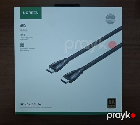 Ugreen 8K HDMI kabeli (Model: 80403, HDMI A/M – A/M, 2 m, hörgü — Masazır
