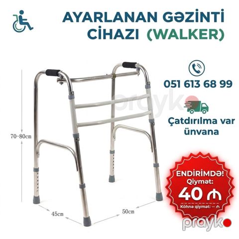 Ayarlanan gəzinti cihazı (walker) Nar Nomrem: Xadok Volker / Yürüteç — Bakı