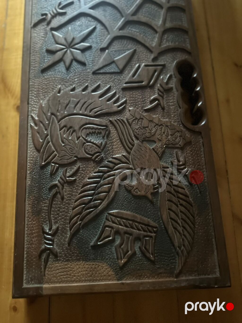 Ağac oyma naxışlı nərd/şahmat lövhəsi Əl - Material: bərk ağac, tünd — Şax, şəkəh, nard, Bakı (5)