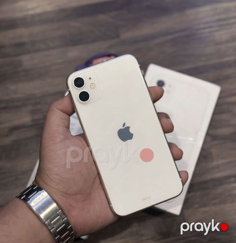 IPhone 11, 128 GB, Ağ, Zəmanət, Simsiz şarj, Face ID — Bakı
