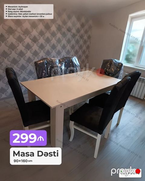 Məhsul: Masa Dəsti – 90×160 sm Təsvir: - Ağ rəngdə, sadə və zərif — Bakı