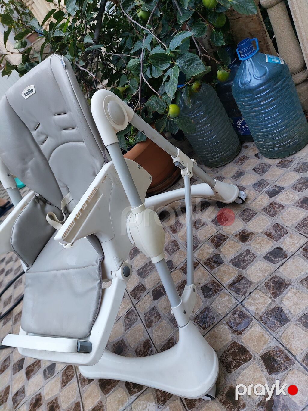 Kidilo uşaq yemək stulu - Rəng: boz/ağ - Material: yumşaq, silinə — Qidalandırma stulları, Bakı (4)