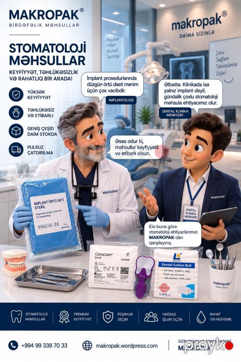 Stomatoloji klinikalar üçün keyfiyyətli məhsullar — düzgün seçim — Masazır