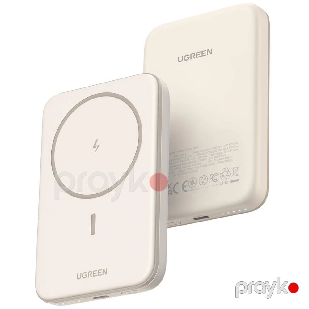 Power Bank Ugreen 5000 mAh Magnetic PB560_25207 Beige — Powerbank-lər, Bakı (2)