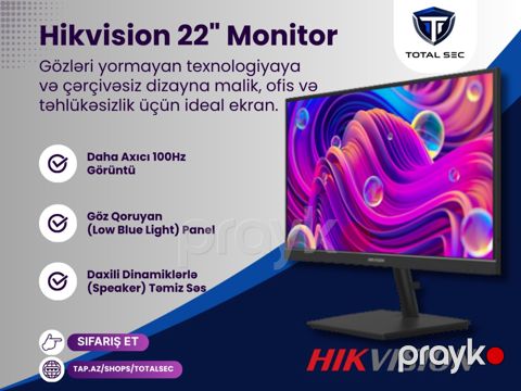 Çərçivəsiz monitor Hikvision 22 FHD — Bakı