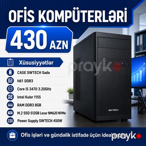 Ofis kompüteri Intel Core i5 512 GB M.2 NVMe — Bakı