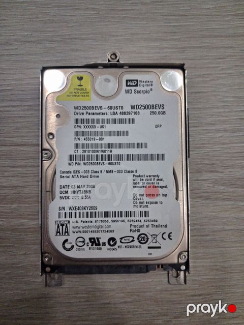 Western Digital WD Scorpio WD2500BEVS 2.5" sərt disk - Tutum: 250 GB — Bakı