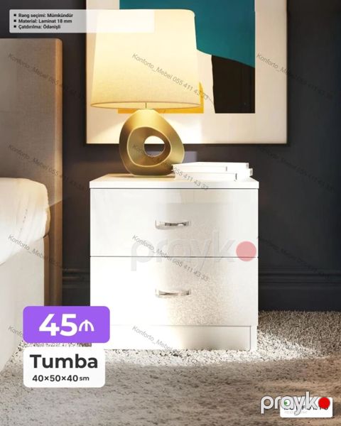 Tumba – bedside şkaf - Ölçülər: 40×50×40 sm - Material: 18 mm laminat — Bakı