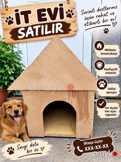 İt evi – rahat və etibarlı sığınacaq Material: keyfiyyətli — Bakı