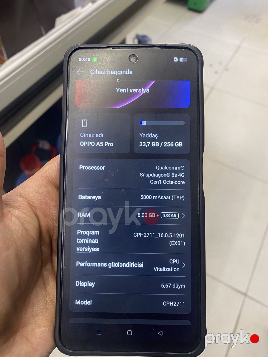 Oppo A5 Aurora Green 256GB/8GB — Smartfonlar, Bakı (2)