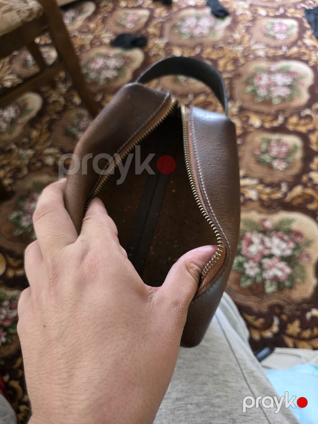 Məhsul: Dəri kosmetik/aksessuar çantası (tualet çantası) Kışı Üçün — Makiyaj, Bakı (3)