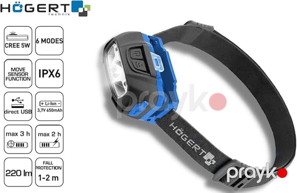 LED baş fənəri (USB) "Högert HT1E421" — Camping, ovçuluq və balıqçılıq, Bakı (3)