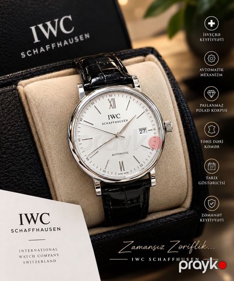 IWC Schaffhausen kişi qol saatı - İsveçrə istehsalı, Swiss Made — Digah
