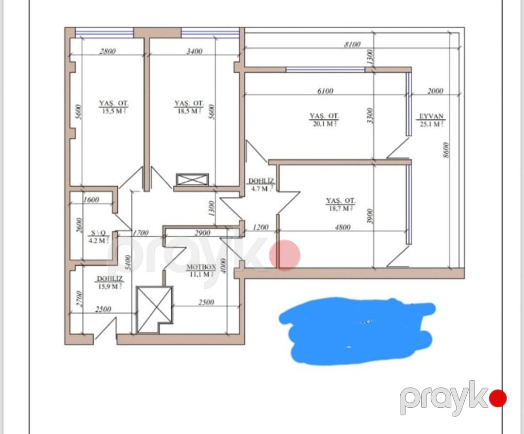 Satılır 3 otaqlı yeni tikili 135 m² — Mənzil, Bakı (2)