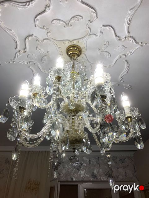 Çılçıraq, 10 və daha çox lampa, Xrustal — Bakı