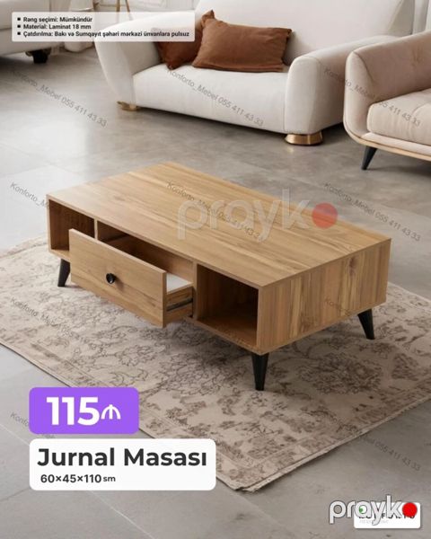 Düz masa, Açılmayan, Təkərsiz, Teksturalı laminat, Zəmanətsiz, Pulsuz quraşdırılma — Bakı