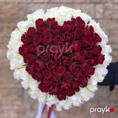 101 qızılgül Ürək - kod 4242 — Bitkilər, Bakı (2)