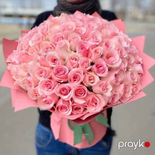 101 çəhrayı qızılgül (Titanik) - kod 5252 — Bitkilər, Bakı (2)